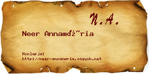 Neer Annamária névjegykártya